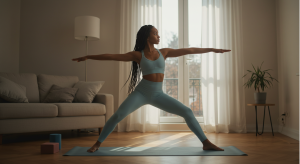 morning yoga routine meditation pose