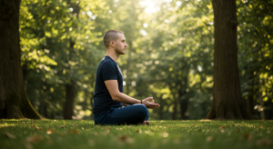 morning yoga routine meditation pose