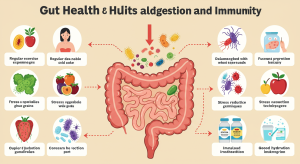 Relaxed morning journaling habit reducing stress for healthier digestion