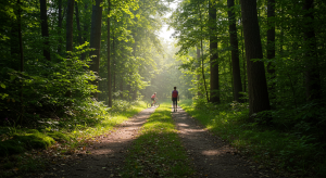 people enjoying outdoor activities and mental health improvement through hiking