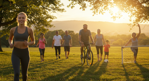 outdoor activities and mental health supported by yoga and meditation outdoors