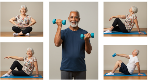 balance tips for seniors practicing safe standing exercise