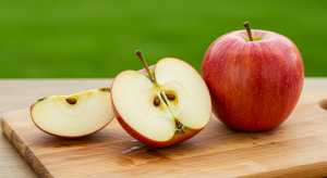 Sliced apple showing fiber-rich interior