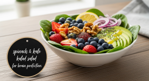spinach and kale salad for brain protection